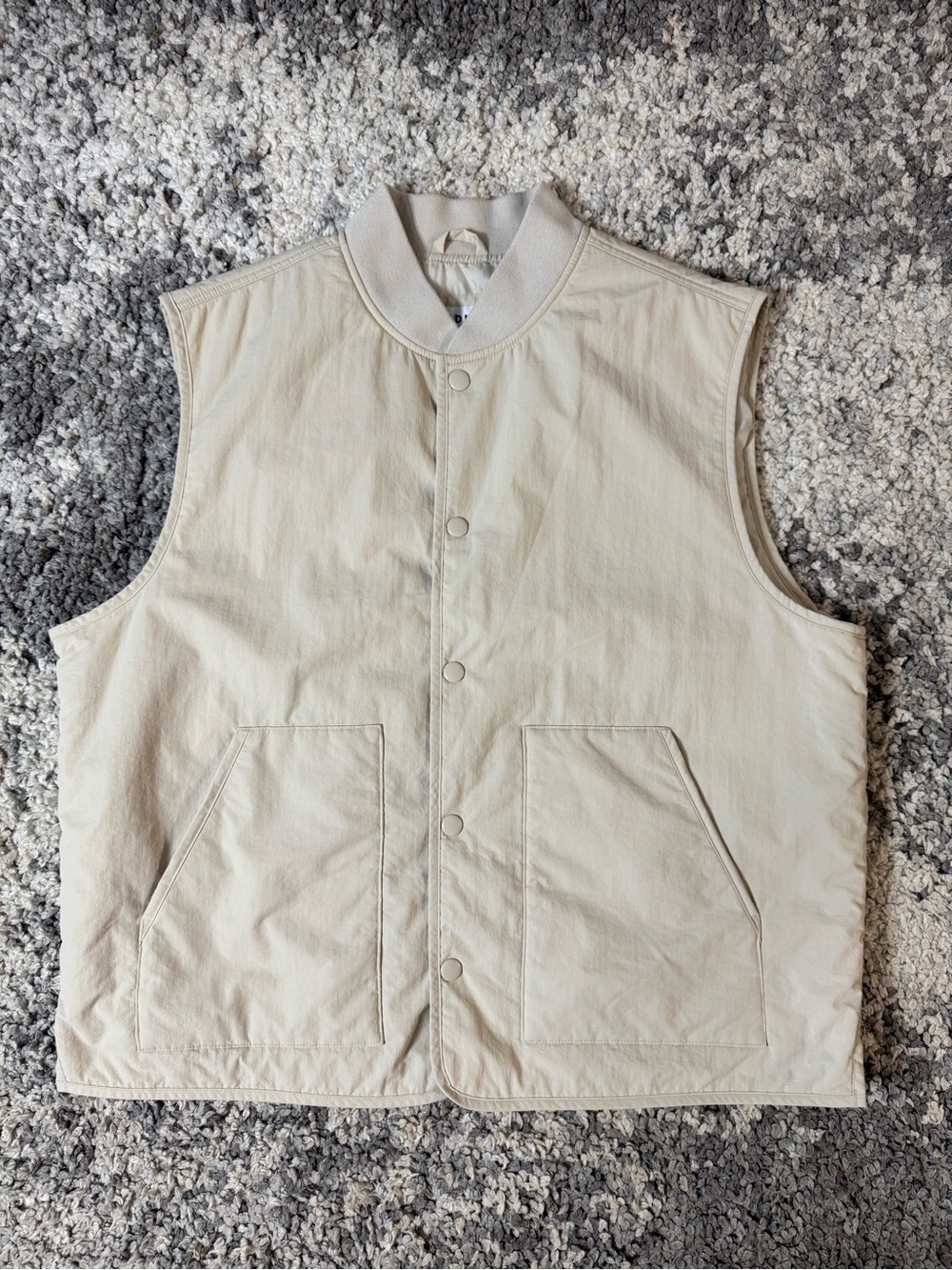 Old Navy, Mens Cream Beige Sleeveless Puffer Vest, X Large